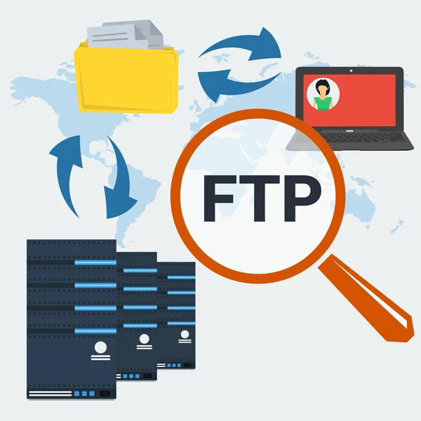 Konzept Server FTP-Verbindung — Stockvektor