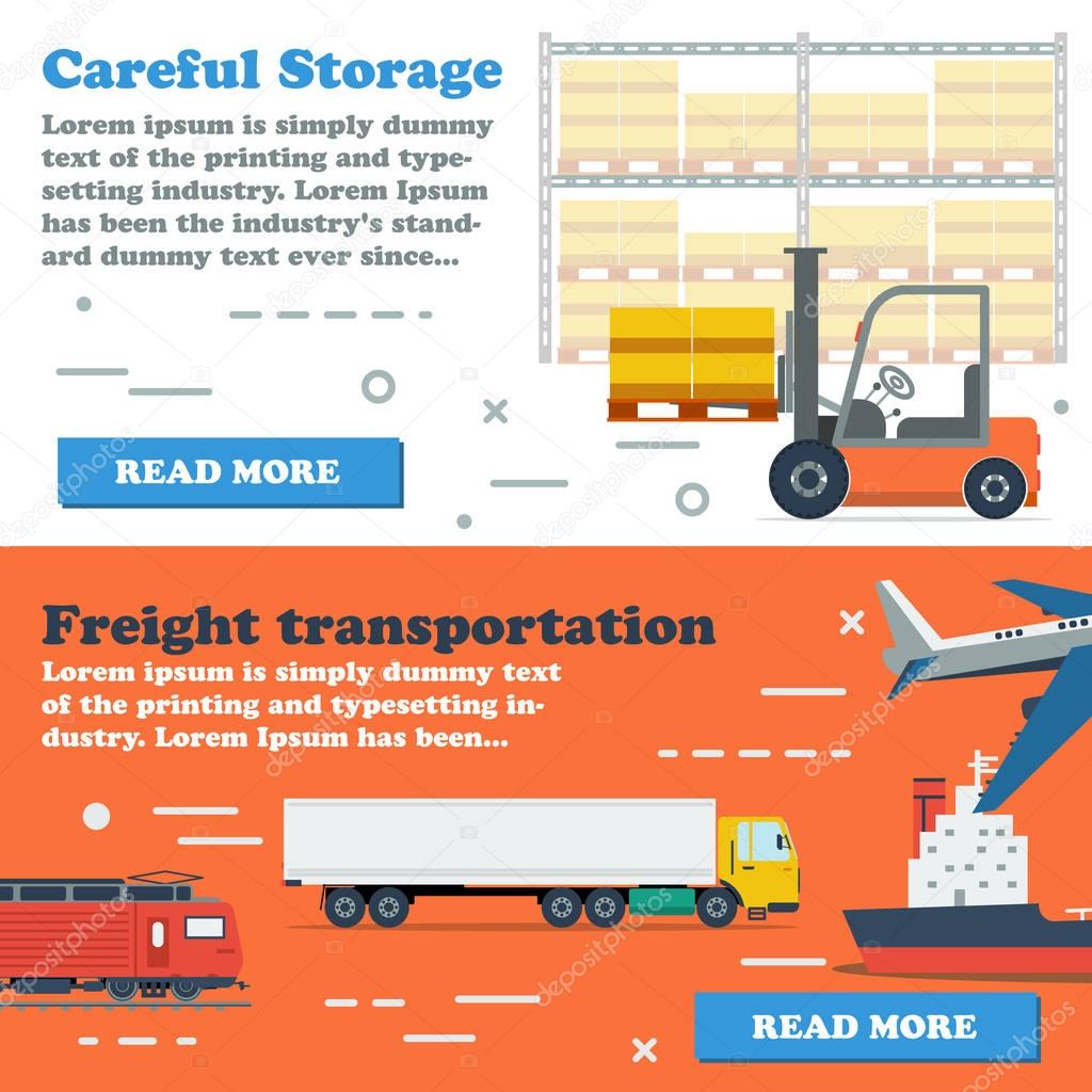 Two horizontal banners - freight transportation