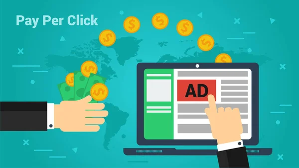 Zakelijke Banner - Pay Per Click — Stockvector