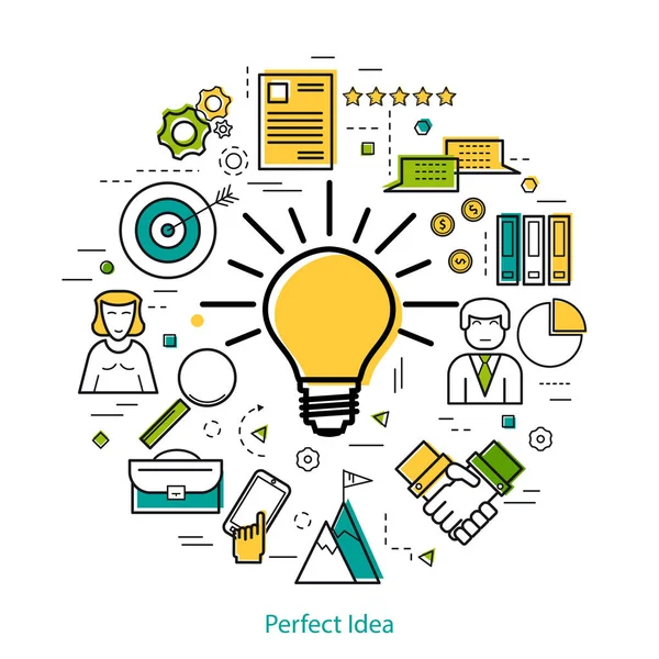 Business concept perfecte idee - Lineart — Stockvector
