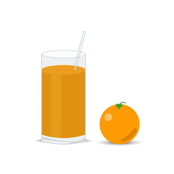 Fresh orange and a glass of juice squeezed — Stock Vector