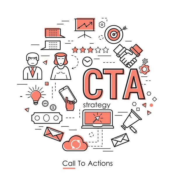 Красная линия - CTA — стоковый вектор