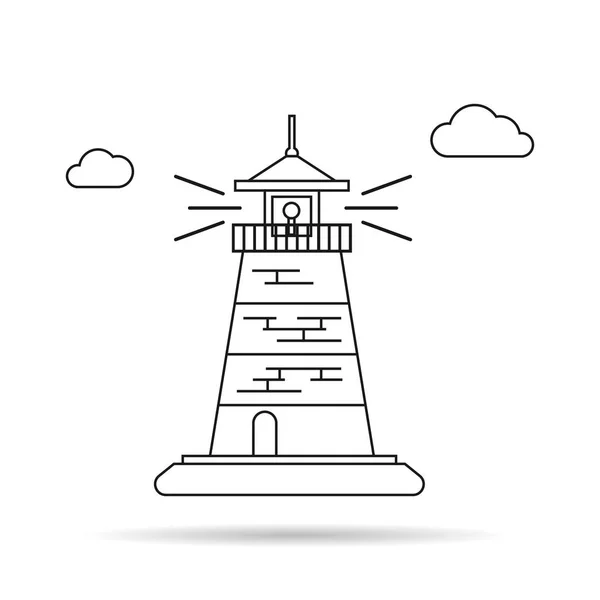 灯台の細い線のアイコン — ストックベクタ