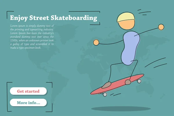 Banner-Vorlage für Street-Skateboarding — Stockvektor