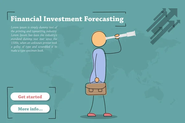 Prognozowanie finansowe inwestycji - transparent — Wektor stockowy