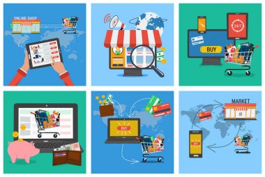 Altı kare banner - online alışveriş