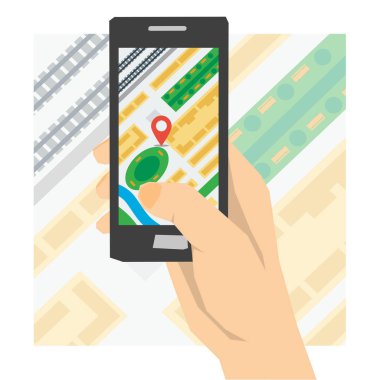 Mobil navigasyon kavramı - el