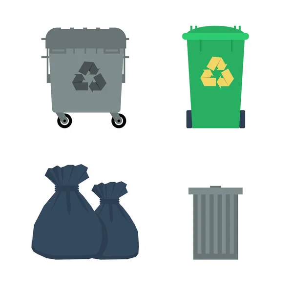 Various garbage containers — Stock Vector