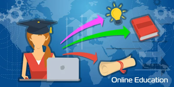 Long Background Online Education — Stock Vector