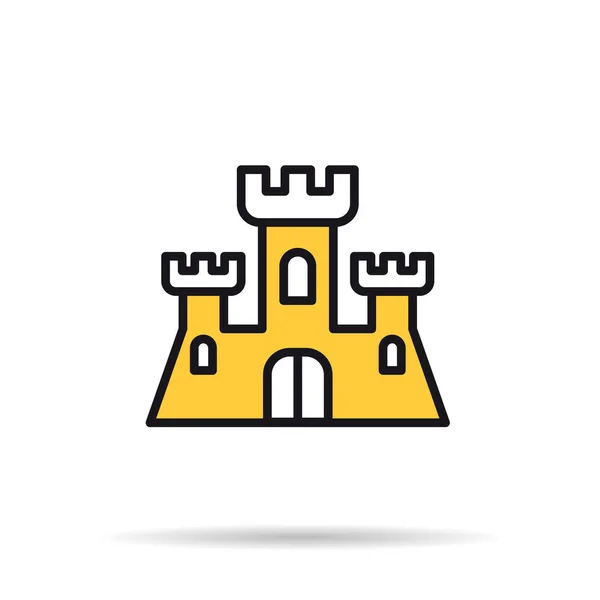 Icono de línea - castillo de arena — Archivo Imágenes Vectoriales