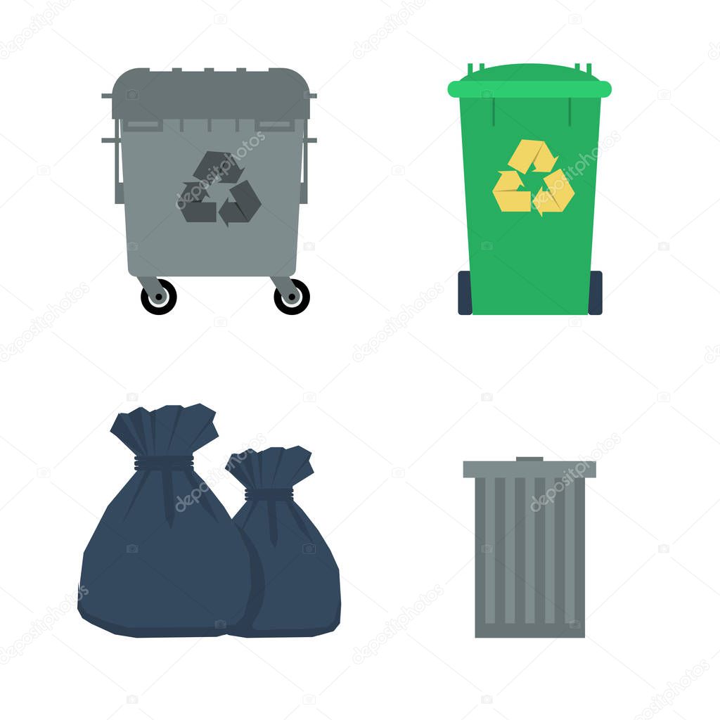 Various garbage containers