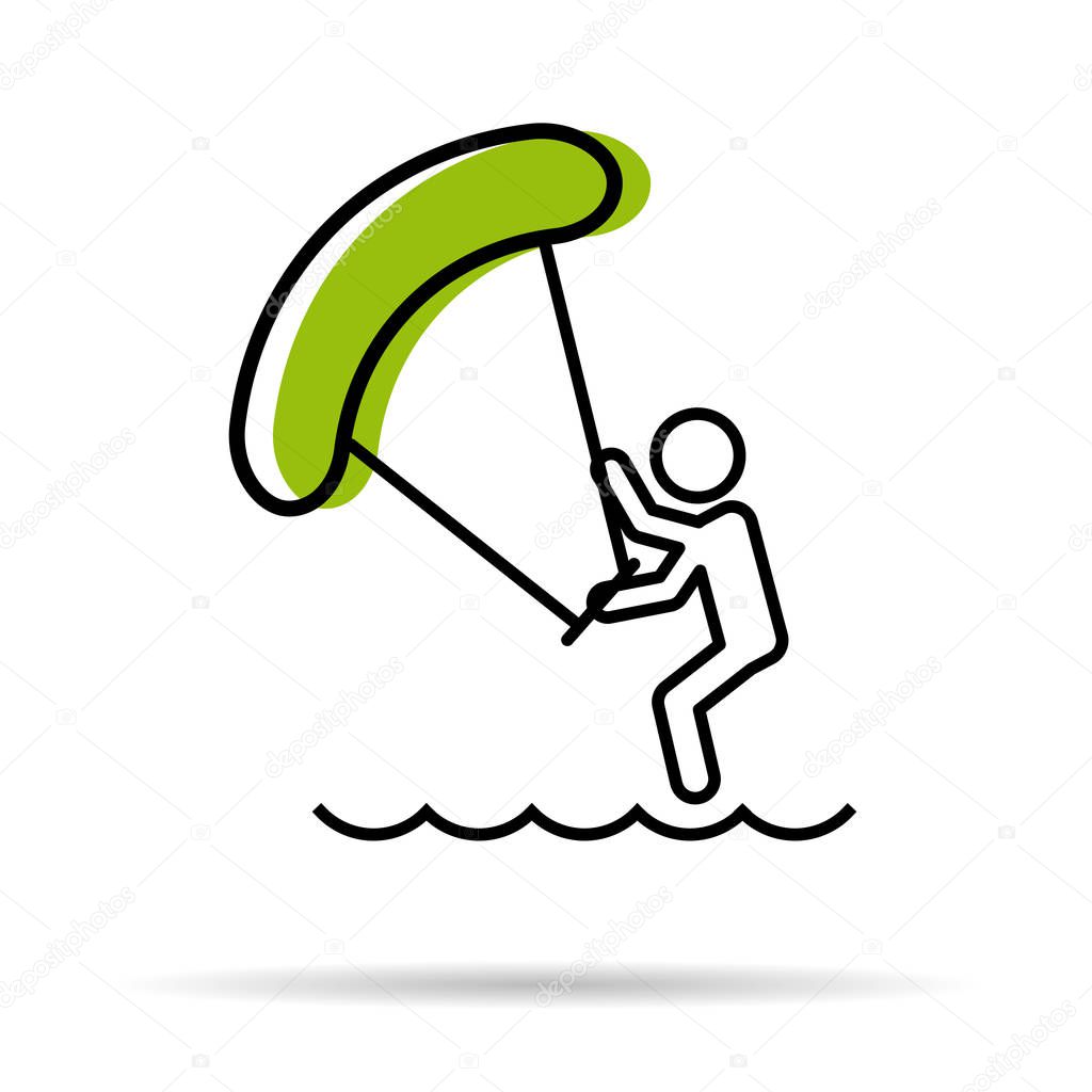Line icon - Kitesurfing