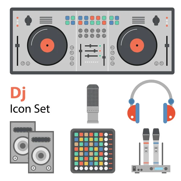 DJ Flat Set — Stock Vector