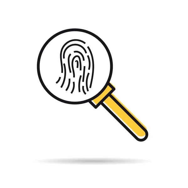 Icono de línea - Investigación de huellas dactilares — Vector de stock
