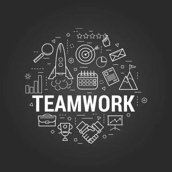 Lijnen - succesvol Teamwork Concept — Stockvector