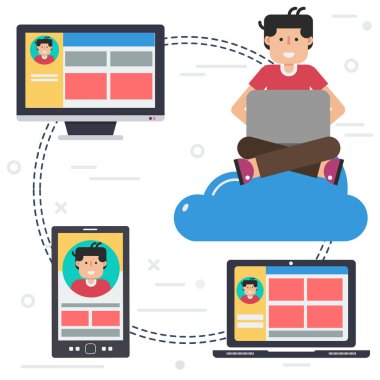 Bilgisayar kullanıcı farklı cihazlar ile