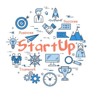 Yuvarlak başlangıç kavramı mavi