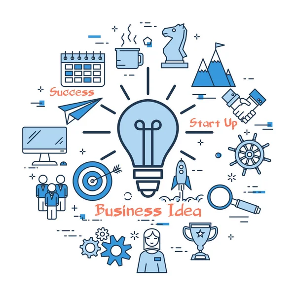 青いビジネス アイデア ランプのコンセプト — ストックベクタ