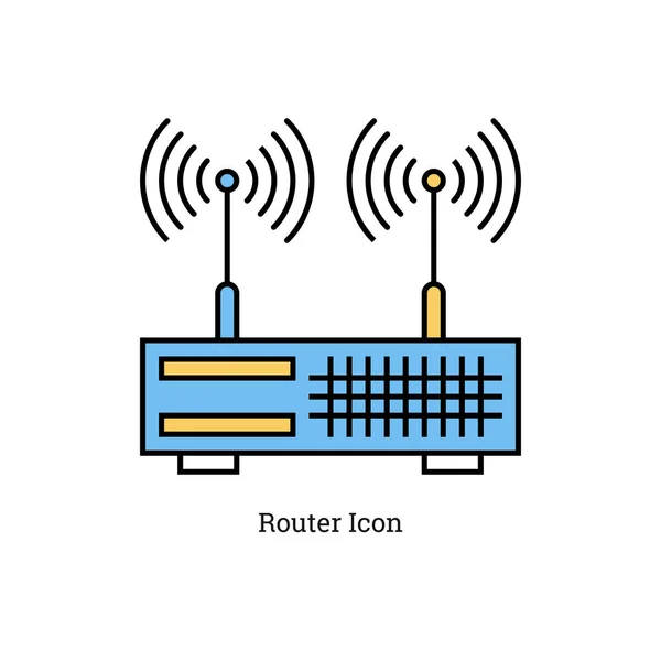 線形分離アイコン - デュアル アンテナ ルーター — ストックベクタ