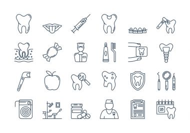 07 anahat diş bakım Icons set