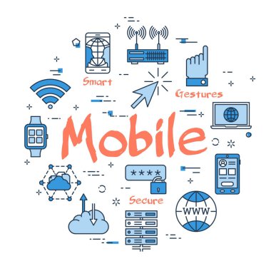 Mavi yuvarlak telefon genel kavram