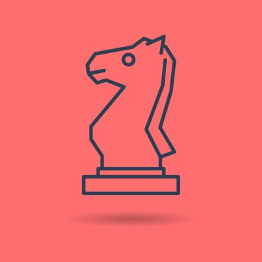 Satranç Knight izole doğrusal simgesi