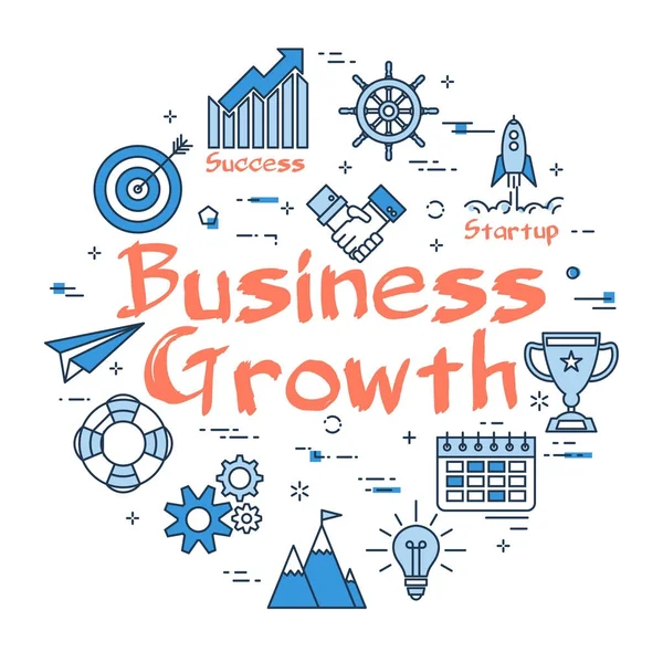 Azul redondo conceito de crescimento do negócio —  Vetores de Stock