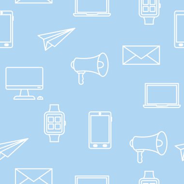 Teknoloji simgeleri mavi ile Seamless Modeli