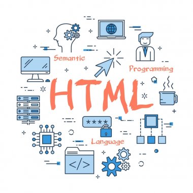 Yuvarlak doğrusal banner - Html kavramı