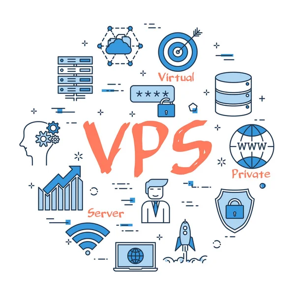 Yuvarlak doğrusal banner - Vps kavramı