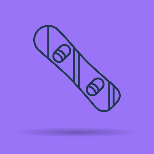 Linear icon of snowboard board — Stock Vector