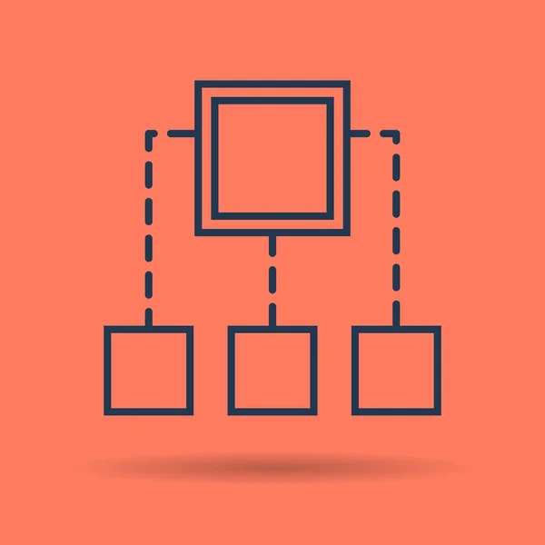 Icono lineal - Concepto de algoritmo y esquema — Archivo Imágenes Vectoriales