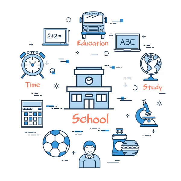 Iskola oktatási koncepció — Stock Vector