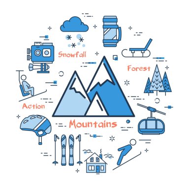 Dağlar simgesi olan kavramı mavi