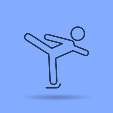 Artistik Patinaj izole doğrusal simgesi