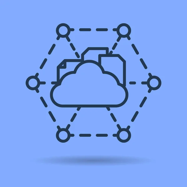 Icono aislado del almacenamiento en la nube en línea — Vector de stock