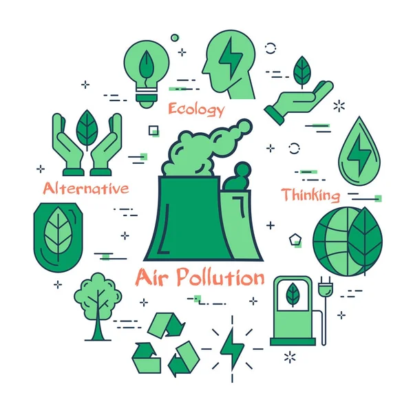 Green Air Pollution — стоковый вектор