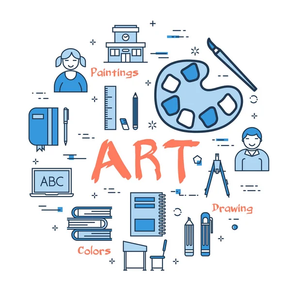 Concepto azul con tema de arte — Archivo Imágenes Vectoriales