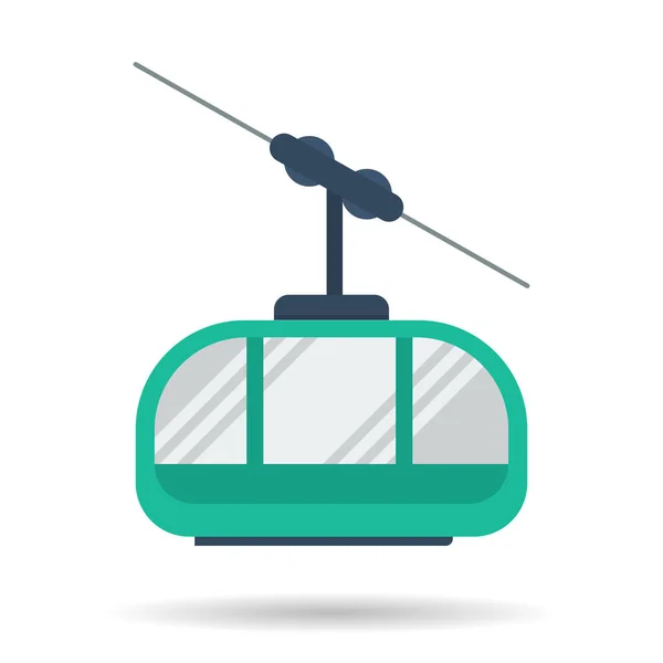 Flat cab of the mountain lift icon — Stock Vector