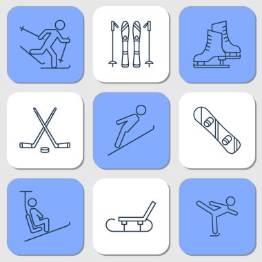 Dokuz simgeler - kış spor aktiviteleri