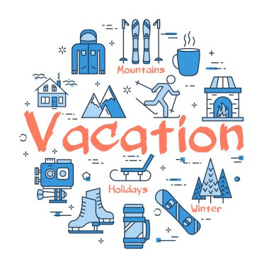 Mavi kış tatil kavramı