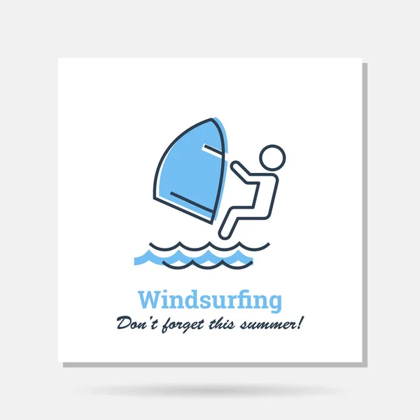 Wektor prosty przykład logo firmy - windsurfing — Wektor stockowy