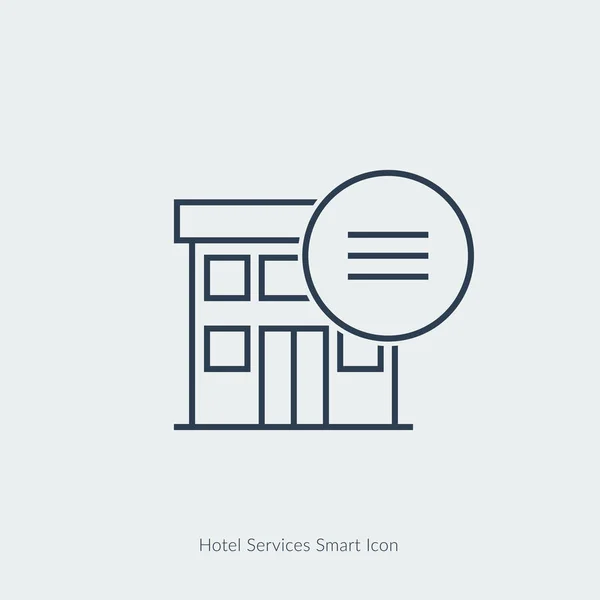 Vektor lineare Hoteldienstleistungen Symbol mit Menü im Kreis — Stockvektor