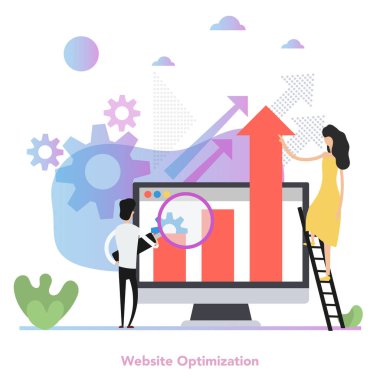 Vector concept of web site optimization in flat