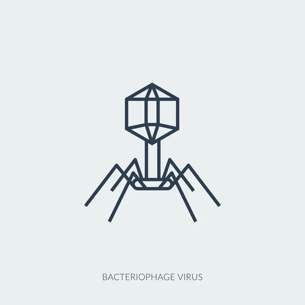Icono médico del bacteriófago del virus o bacteria dañina — Vector de stock
