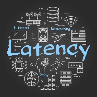 Vector round black internet concept of latency
