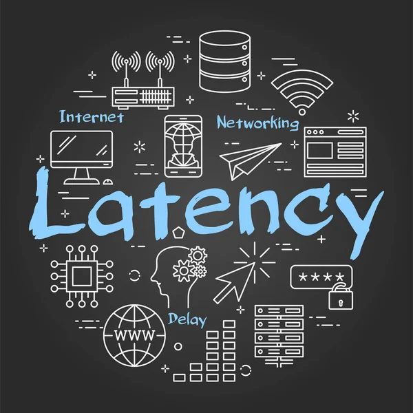 Vector round black internet concept of latency