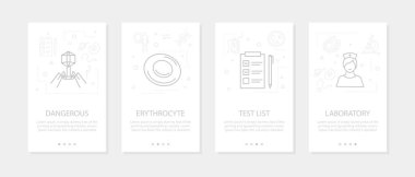 Vector four vertical mobile banners for bacteria and virus - 03