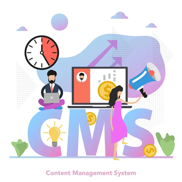 Vector flat gradient concept of content management system — Stockový vektor