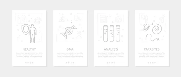 Vector four vertical mobile banners for bacteria and virus - 04 — Wektor stockowy